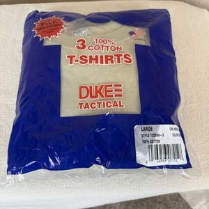 Duke Tactical Sand T22-SAN-3 3 Pack 100% Cotton T-Shirts, Size Large Made In USA